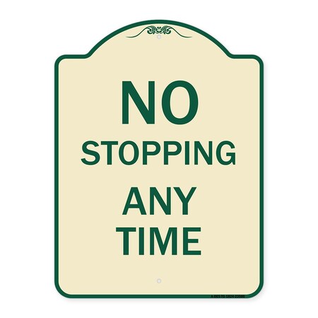 Signmission No Stopping Anytime Heavy-Gauge Aluminum Architectural Sign, 24" x 18", TG-1824-23580 A-DES-TG-1824-23580